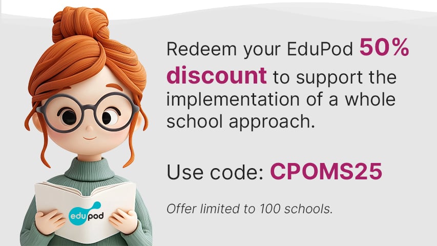 Redeem your EduPod 50% discount to support the implementation of a whole school approach to mental health and well being