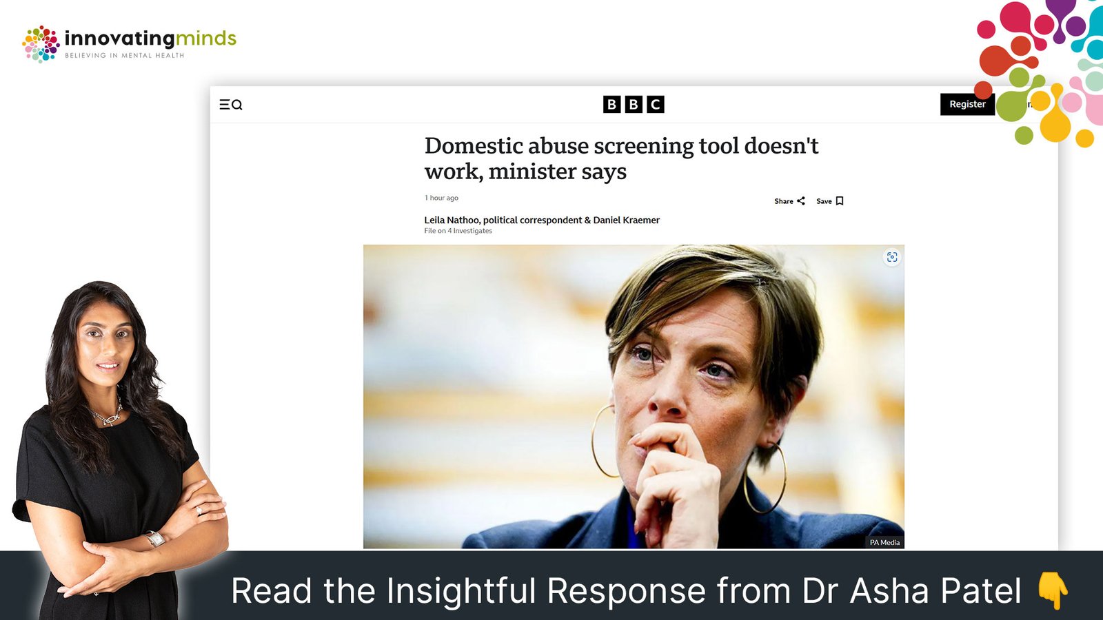 Dr Asha Patel's response to the @BBC News article: Domestic Abuse Screening Tool Doesn't Work, Minister Say